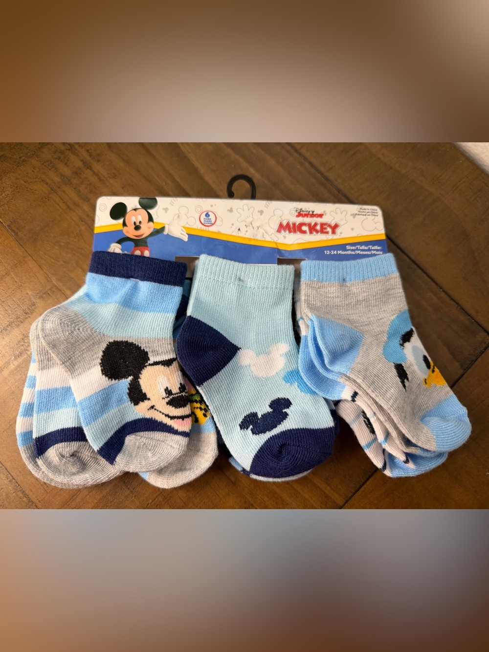 Disney Mickey Mouse toddler baby boys infant socks new 12-24m 6 pairs